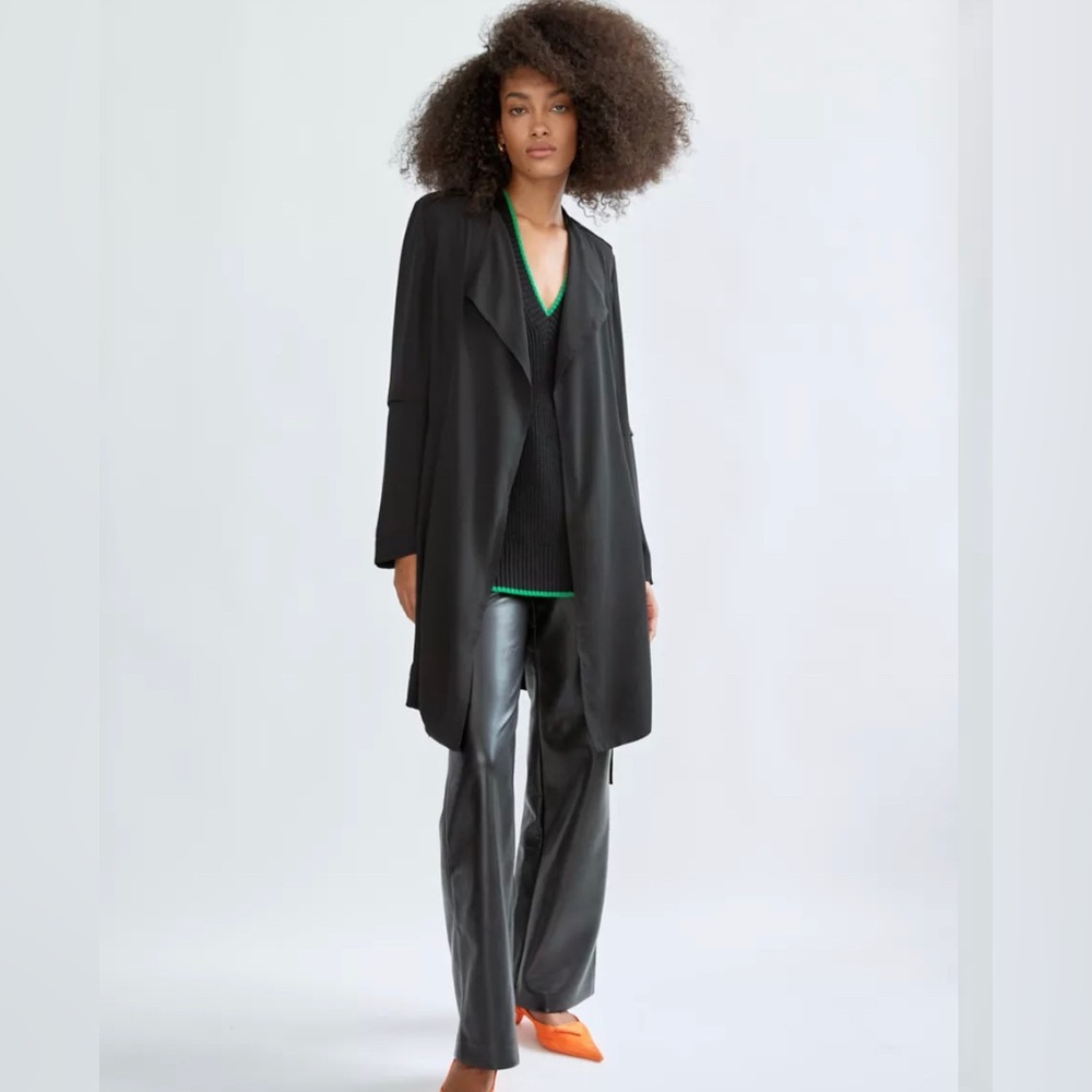 Babaton Black Flowy Trench Coat